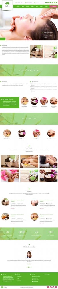 绿色的美容spa会所网站html5模板