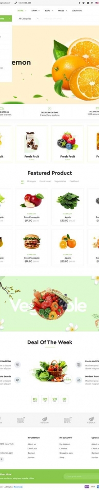 蔬菜水果食品商城网站模板
