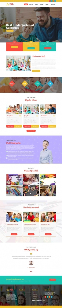 幼儿园儿童教育类网站Bootstrap模板