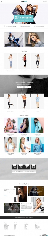 大气的时尚女性服装电子商务商城html5模板