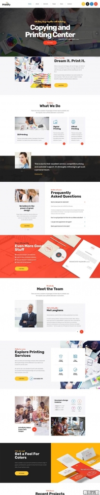 Bootstrap印刷设计公司网站模板